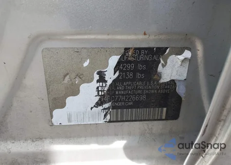 2007 Hyundai Sonata Gls z USA, uszkodzony, nr VIN 5NPET46C77H226698